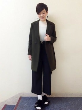 「アパートバイローリーズ」｜「アイテム（チェスターコート）」を使った、sumireさん（レディース・157cm）の秋コーディネート