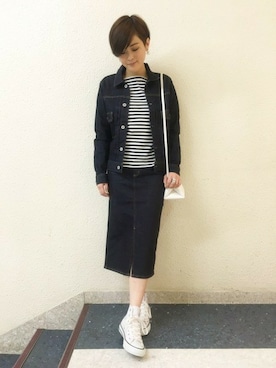 「アパートバイローリーズ」｜「アイテム（デニムジャケット）」を使った、sumireさん（レディース・157cm）の冬コーディネート