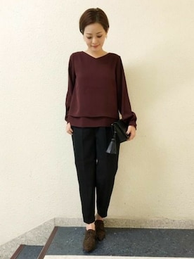 「アパートバイローリーズ」｜「アイテム（ブーティ）」を使った、sumireさん（レディース・157cm）の秋コーディネート