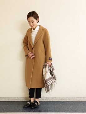 「アパートバイローリーズ」｜「アイテム（チェスターコート）」を使った、sumireさん（レディース・157cm）の秋コーディネート
