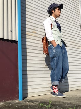 「アイテム（オールインワン・サロペット）」を使った、すぎやんまさん（メンズ・161cm・20代）の夏コーディネート