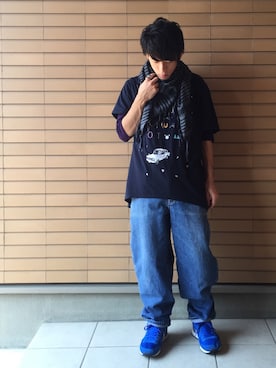 「アイテム（オールインワン・サロペット）」を使った、すぎやんまさん（メンズ・161cm・20代）の秋コーディネート