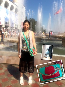 「coreのアイテム」を使った、Eri Suzukievaさん（レディース・157cm）の夏コーディネート