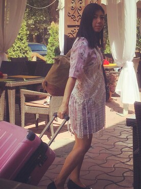 「coreのアイテム」を使った、Eri Suzukievaさん（レディース・157cm）の秋コーディネート