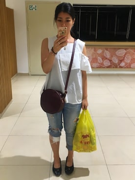 「coreのアイテム」を使った、Eri Suzukievaさん（レディース・157cm）の秋コーディネート