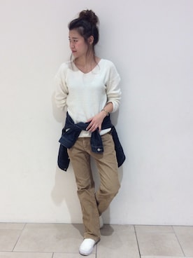 「A.P.C.（アーペーセー）のアイテム（ジャケット/アウター）」を使った、Chiharu Meguroさん（レディース・164cm）の冬コーディネート