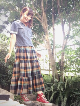 「SEVENDAYS=SUNDAY（セブンデイズサンデイ）のアイテム（アクセサリー）」を使った、みぅさん（レディース・156cm）の夏コーディネート