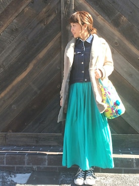 「BINDU（ビンドゥー）のアイテム」を使った、たなあきさん（レディース・158cm）の冬コーディネート