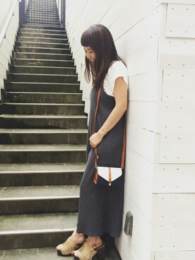 「Omekashi（オメカシ）のアイテム（サロペット/オーバーオール）」を使った、たなあきさん（レディース・158cm）の夏コーディネート