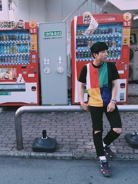 「アイテム（バングル/リストバンド）」を使った、K I K U D E N さん（メンズ・172cm・10代）の夏コーディネート