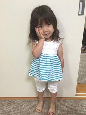 「babygap」｜「アイテム（キャミソール）」を使った、しおりさん（キッズ・90cm）の夏コーディネート
