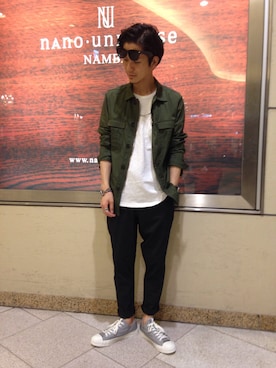 「FANTASTIC MAN（ファンタスティックマン）のアイテム」を使った、nanouniverse難波STAFFさん（メンズ・170cm）の夏コーディネート