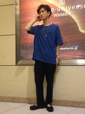 「FANTASTIC MAN（ファンタスティックマン）のアイテム」を使った、nanouniverse難波STAFFさん（メンズ・170cm）の夏コーディネート