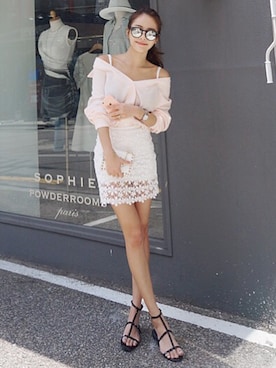 「アイテム（シャツ/ブラウス）」を使った、crazygirlsさん（レディース・161cm）の春コーディネート