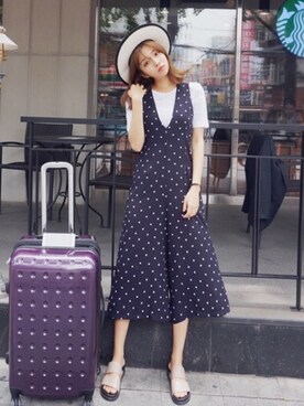 「アイテム（オールインワン・サロペット）」を使った、crazygirlsさん（レディース・165cm）の春コーディネート