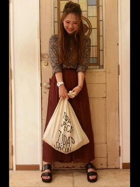 「TODAY'S SPECIAL（トゥデイズスペシャル）のアイテム（バッグ）」を使った、eritisさん（レディース・161cm）の夏コーディネート
