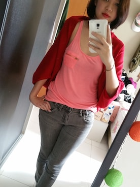 「wearsg」｜「アイテム（タンクトップ）」を使った、Felicia En Ping Peckさん（レディース・169cm）の冬コーディネート