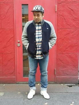 「クリスマス」｜「アイテム（キャップ）」を使った、HIROYUKIさん（メンズ・173cm）の冬コーディネート