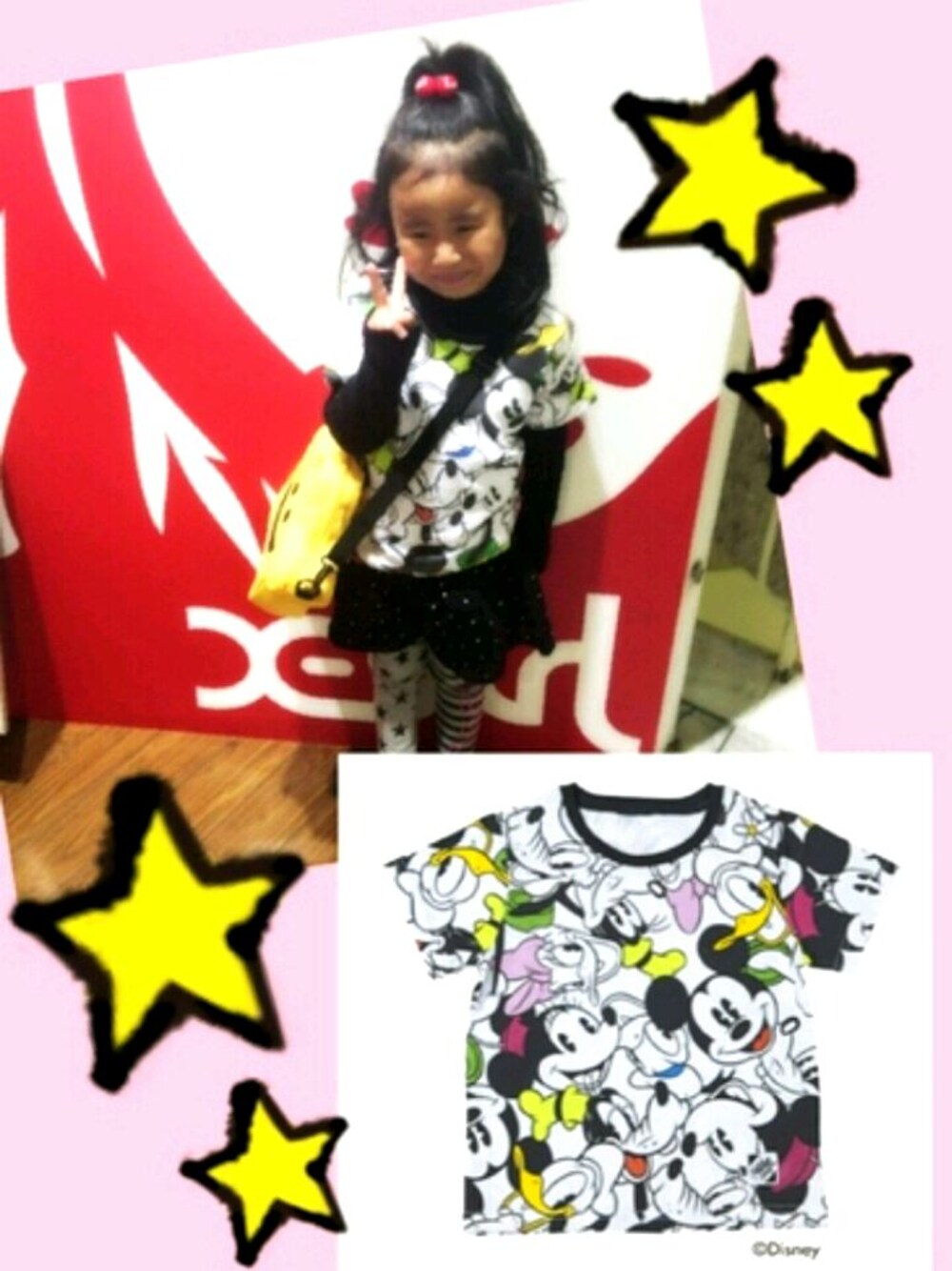 イエロー系のショルダーバッグ、ブラック系のその他パンツ、その他のTシャツ/カットソーを着用したレディースの夏コーディネートの1枚目の写真