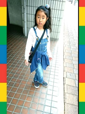 「腰巻きスタイル」｜「アイテム（つなぎ/オールインワン）」を使った、haruさん（レディース・157cm）の秋コーディネート