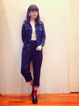 「Another Edition」｜「アイテム（デニムジャケット）」を使った、chiharuさん（レディース・170cm）の秋コーディネート