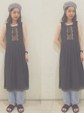 「Another Edition」｜「アイテム（ハンチング/ベレー帽）」を使った、chiharuさん（レディース・170cm）の春コーディネート