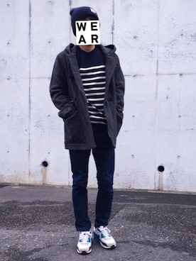 「Engineered Garments（エンジニアードガーメンツ）のアイテム（ダッフルコート）」を使った、yyyydさん（メンズ・165cm）の秋コーディネート