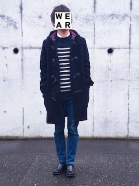 「A.P.C.（アーペーセー）のアイテム（ダッフルコート）」を使った、yyyydさん（メンズ・165cm）の冬コーディネート