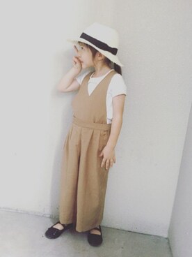 「GLOBAL WORK（グローバルワーク）のアイテム（オールインワン・サロペット）」を使った、keikoさん（キッズ・100cm）の夏コーディネート