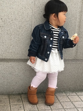 「キッスコーデ」｜「アイテム（ブーツ）」を使った、あやはさん（キッズ・80cm）の秋コーディネート