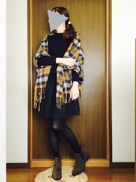 「黒ニット」｜さくらんぼさん（レディース・162cm）の秋コーディネート