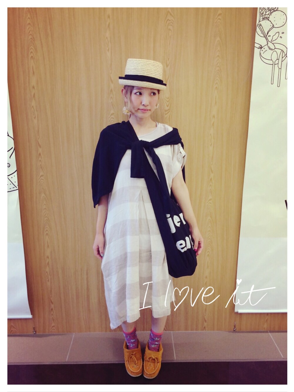 「I am I、mercibeaucoup,、ｂｕｌｌｅ　ｄｅ　ｓａｖｏｎ、AMIMOC、肩掛けカーデ、niko and ...」｜「I am I の成形80/2フライス  クルーカーディガン（カーディガン/ボレロ、ブラック系）」を使った、∞ＹuＫa∞さん（レディース・152cm）の夏コーディネートの1枚目の写真