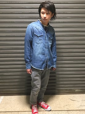 「BLUE WAY（ブルーウェイ）のアイテム（パンツ）」を使った、HIRATSUKAさん（メンズ・168cm）の冬コーディネート