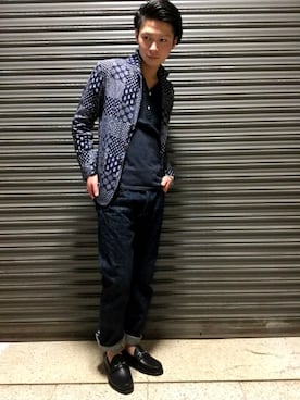 「STEVENSON OVERALL CO.（スティーブンソンオーバーオール）のアイテム（デニムパンツ）」を使った、HIRATSUKAさん（メンズ・168cm）の春コーディネート