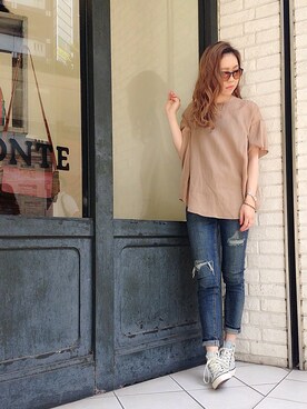 「OUTRO SOL（アウトロ ソル）のアイテム」を使った、MIKIさん（レディース・158cm）の夏コーディネート