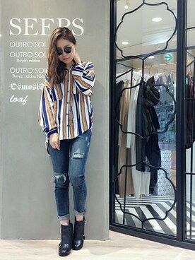 「OUTRO SOL（アウトロ ソル）のアイテム」を使った、MIKIさん（レディース・158cm）の夏コーディネート