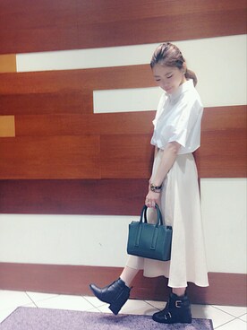 「フレアースカート」｜MIKIさん（レディース・158cm）の夏コーディネート