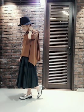 「ツバ広ハット」｜MIKIさん（レディース・158cm）の秋コーディネート