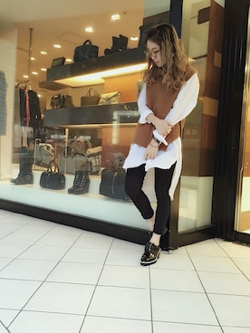 「アースカラー」｜「アイテム（ワンピース/ドレス）」を使った、MIKIさん（レディース・158cm）の秋コーディネート