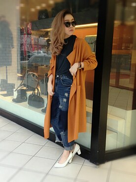 「OUTRO SOL（アウトロ ソル）のアイテム」を使った、MIKIさん（レディース・158cm）の秋コーディネート