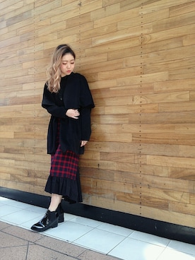 「black」｜MIKIさん（レディース・158cm）の秋コーディネート