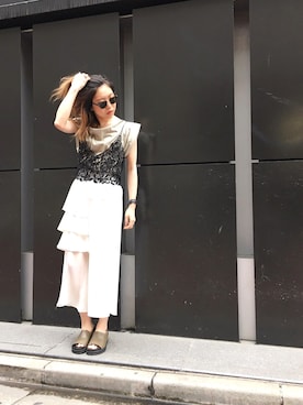 「アイテム（キャミソール、ブラック系）」を使った、MIKIさん（レディース・158cm）の夏コーディネート