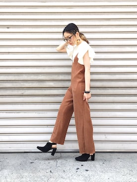 「アイテム（ブーティ）」を使った、MIKIさん（レディース・158cm）の夏コーディネート