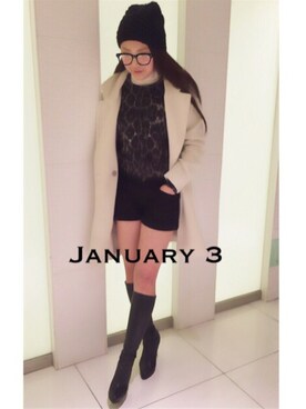 楓さん（レディース・158cm）の冬コーディネート