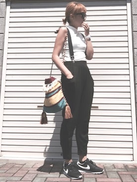 「Amina（アミナ）のアイテム（バッグ）」を使った、楓さん（レディース・158cm）の夏コーディネート