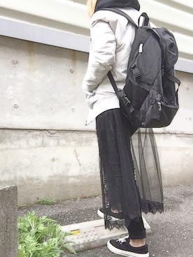 「H&M（エイチ・アンド・エム）のアイテム（ブルゾン）」を使った、楓さん（レディース・158cm）の春コーディネート