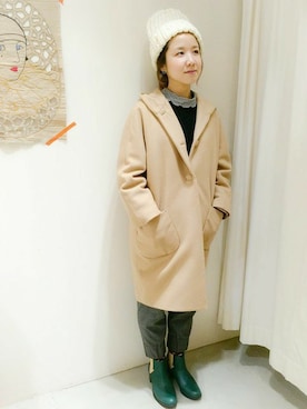 「l'atelier du savon（アトリエドサボン）のアイテム（その他アウター）」を使った、アトリエドゥサボンさん（レディース・160cm）の秋コーディネート