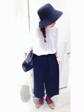 「モノクロコーデ」｜アトリエドゥサボンさん（レディース・157cm）の春コーディネート