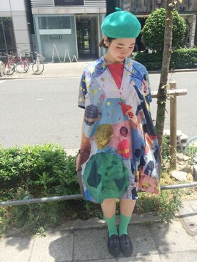 「オリジナル」｜「アイテム（ワンピース/ドレス）」を使った、アトリエドゥサボンさん（レディース・157cm）の春コーディネート