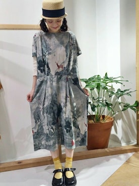 「サンダルに靴下」｜アトリエドゥサボンさん（レディース・157cm）の夏コーディネート